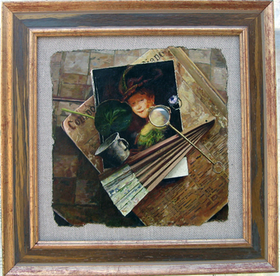 Натюрморт обманка на книге 